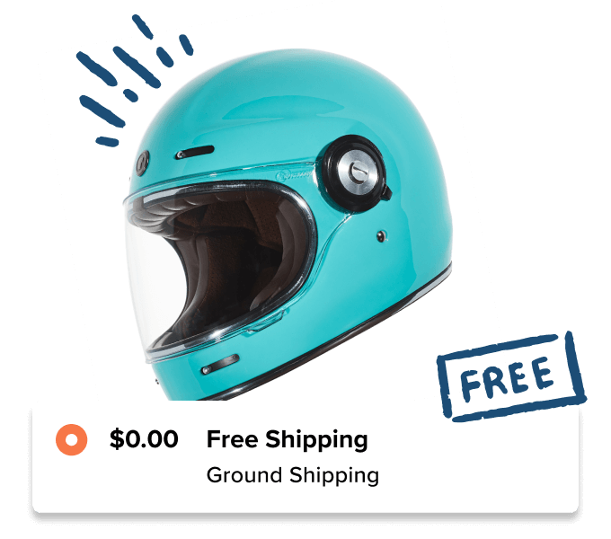 Free ground shipping for motorcycle helmet